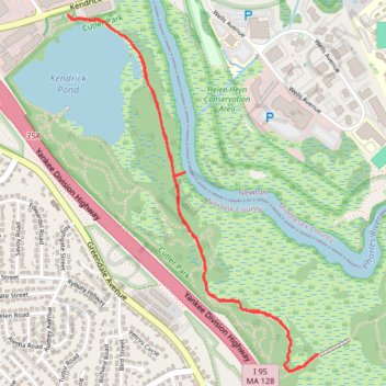 Cutler Park Kendrick Pond, Healthy Heart Trail and Blue Heron Trail trail, distance, elevation, map, profile, GPS track