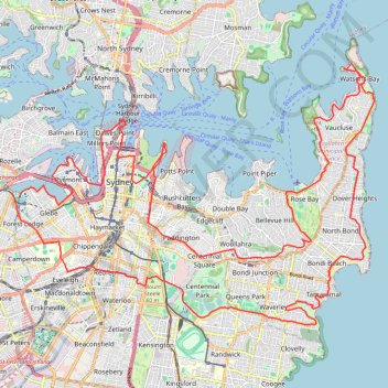 Sydney Sightseer trail, distance, elevation, map, profile, GPS track