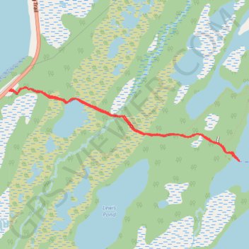 Western Brook Pond - Jerrys Pond trail, distance, elevation, map, profile, GPS track