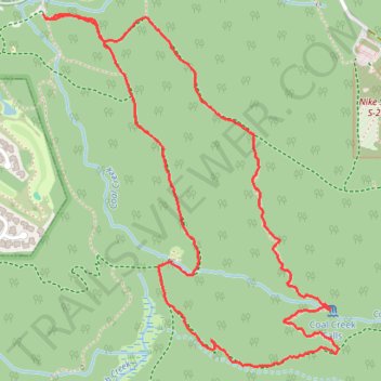 Coal Creek Falls Loop trail, distance, elevation, map, profile, GPS track