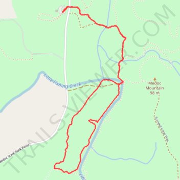 Medo Mountain Fishing Creek Loop Trail trail, distance, elevation, map, profile, GPS track