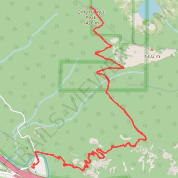 Dirty Harry's Peak Trail trail, distance, elevation, map, profile, GPS track