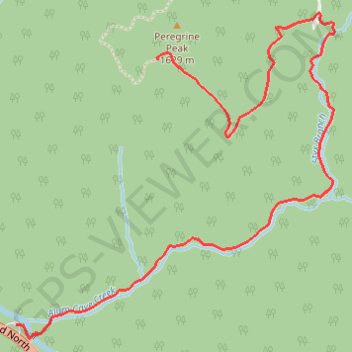 Peregrine Peak trail, distance, elevation, map, profile, GPS track