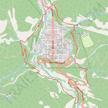 Ouray Perimeter Trail trail, distance, elevation, map, profile, GPS track