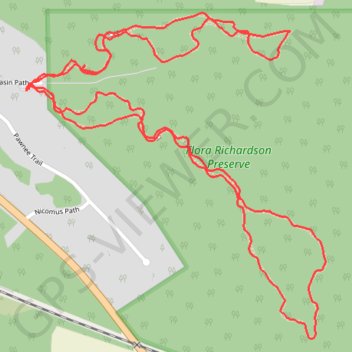 Flora Richardson Preserve trail, distance, elevation, map, profile, GPS track