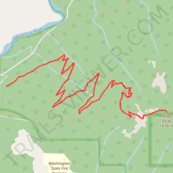 Mailbox Peak Trail in Middle Fork Snoqualmie Natural Resources Conservation Area trail, distance, elevation, map, profile, GPS track