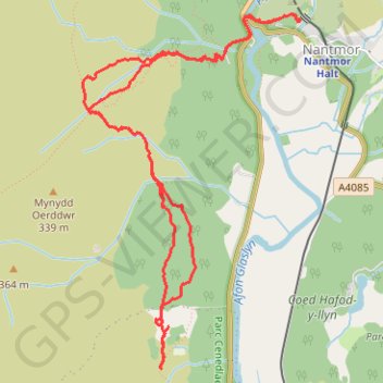 Aberglaslyn towards Cae Coch - thwarted due to too much vegetation trail, distance, elevation, map, profile, GPS track