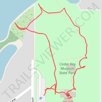 Cedar Key Museum Trail walk trail, distance, elevation, map, profile, GPS track