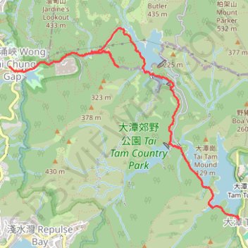 雙潭渣大 trail, distance, elevation, map, profile, GPS track