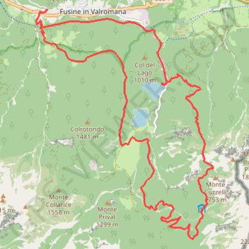 Fusine Rifugio Zacchi Capanna Ponza . trail, distance, elevation, map, profile, GPS track