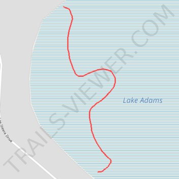 Lake Adams trail, distance, elevation, map, profile, GPS track