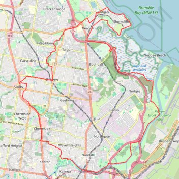 Aspley - Shorncliffe trail, distance, elevation, map, profile, GPS track