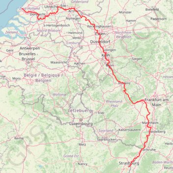 Eurovelo 15 - Strasbourg Rotterdam trail, distance, elevation, map, profile, GPS track