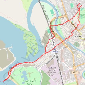 Afternoon at the Beach, Irvine, Scotland trail, distance, elevation, map, profile, GPS track