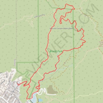 Brand Park Loop (Verdugo Mountains) trail, distance, elevation, map, profile, GPS track