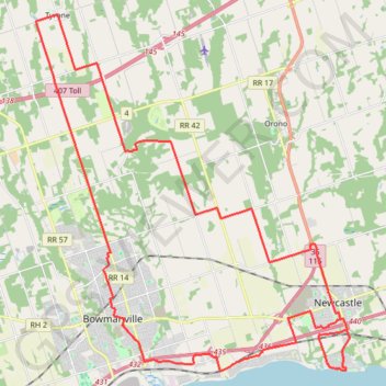 Newcastle - Tyrone Loop trail, distance, elevation, map, profile, GPS track