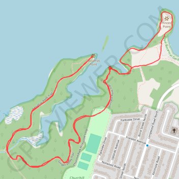 Princess Point and Sassafras Point trail, distance, elevation, map, profile, GPS track