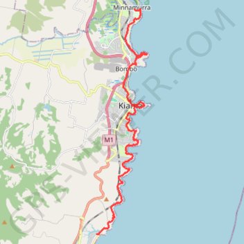 Kiama Coast Walk trail, distance, elevation, map, profile, GPS track