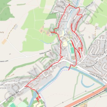 Elmhurst Batheaston trail, distance, elevation, map, profile, GPS track