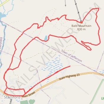 Bald Mountain loop hike via Headwaters Trails trail, distance, elevation, map, profile, GPS track