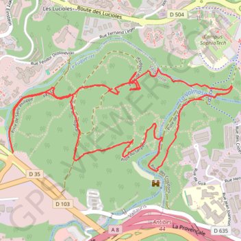 Mougins - Parc de la Valmasque trail, distance, elevation, map, profile, GPS track