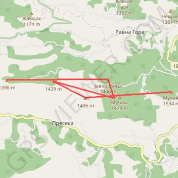 Mucanj-vrhovi trail, distance, elevation, map, profile, GPS track