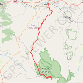 Goomburra - Gatton trail, distance, elevation, map, profile, GPS track