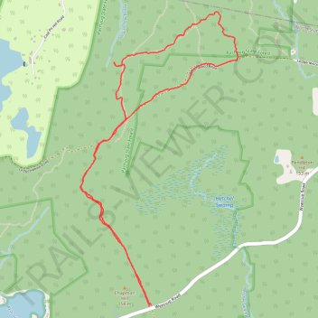 Loop hike in Pachaug State Forest from Wyassup Road via Ledgenwood Road trail, distance, elevation, map, profile, GPS track