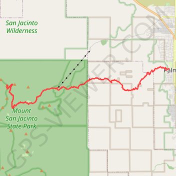 Cactus to Clouds trail, distance, elevation, map, profile, GPS track