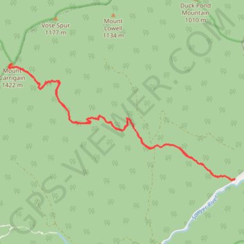 Mount Carrigain trail, distance, elevation, map, profile, GPS track