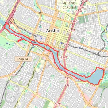 Ann & Roy Butler Hike and Bike Trail in Austin trail, distance, elevation, map, profile, GPS track