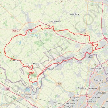 Gent-Wevelgem Cyclo 2022 - 90km trail, distance, elevation, map, profile, GPS track