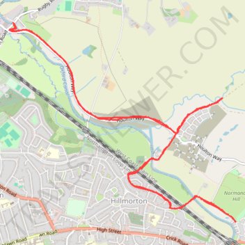 Moors Lane via Houlton Way trail, distance, elevation, map, profile, GPS track