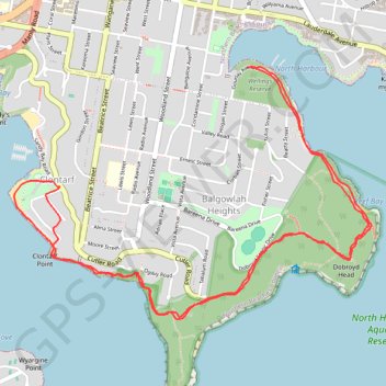 Manly to Spit Bridge Walk trail, distance, elevation, map, profile, GPS track