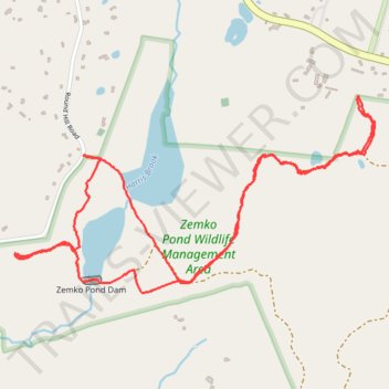 Hiking trail in Zemko Pond Wildlife Management Area trail, distance, elevation, map, profile, GPS track