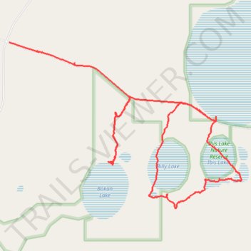 Ibis Lake circuit trail, distance, elevation, map, profile, GPS track