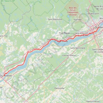 Trois-Rivières - Québec trail, distance, elevation, map, profile, GPS track