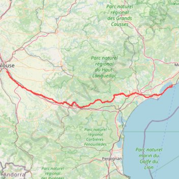 Canal du Midi trail, distance, elevation, map, profile, GPS track