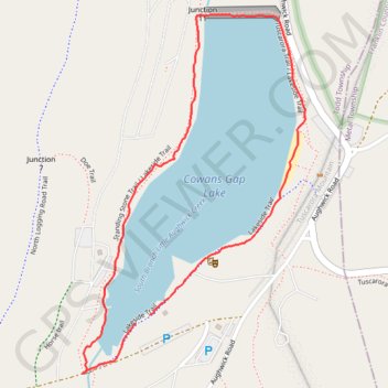 Cowans Gap Lake Loop trail, distance, elevation, map, profile, GPS track