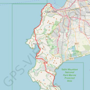 Simon's Town - Cape Town trail, distance, elevation, map, profile, GPS track