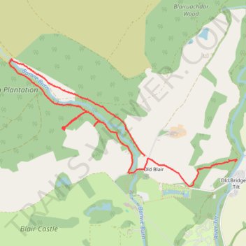 Walk near Old Blair trail, distance, elevation, map, profile, GPS track