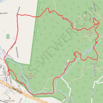 Quartz Hill, Quartz Hill mine, sailors Gully and Goldfields Track trail, distance, elevation, map, profile, GPS track