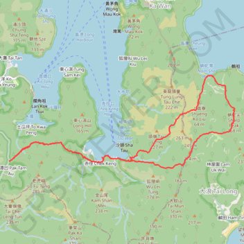 西贡蚺蛇尖 trail, distance, elevation, map, profile, GPS track
