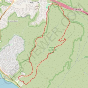 Crystal Cove State Park trail, distance, elevation, map, profile, GPS track