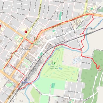 Goulburn sightseeing trail, distance, elevation, map, profile, GPS track