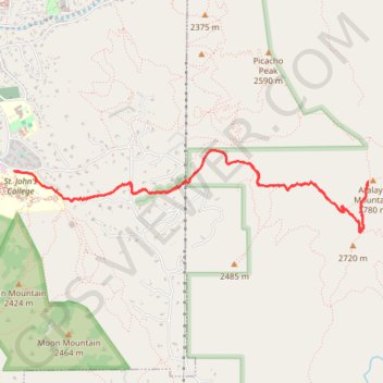 Atalaya Trail in Santa Fe National Forest trail, distance, elevation, map, profile, GPS track