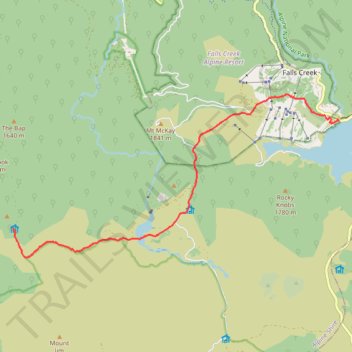 Tawonga Huts to Rocky Valley Storage via Pretty Valley Pondage in Australian Alps trail, distance, elevation, map, profile, GPS track