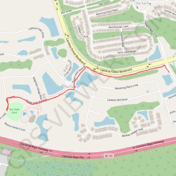 Black Creek to Ten Oaks Park trail, distance, elevation, map, profile, GPS track
