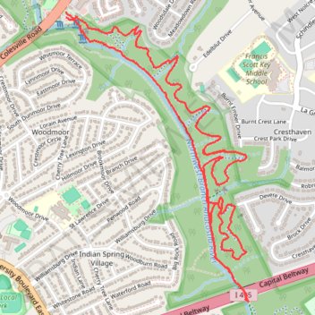 Burnt Mills East trail, distance, elevation, map, profile, GPS track