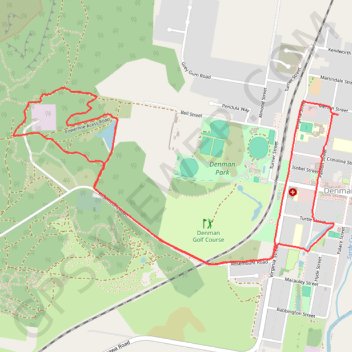 Denman Common trail, distance, elevation, map, profile, GPS track
